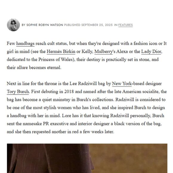 Tory Burch Lee Radziwill Petite Top Handle Canvas & Red Leather Bag Tote - Picture 4 of 16